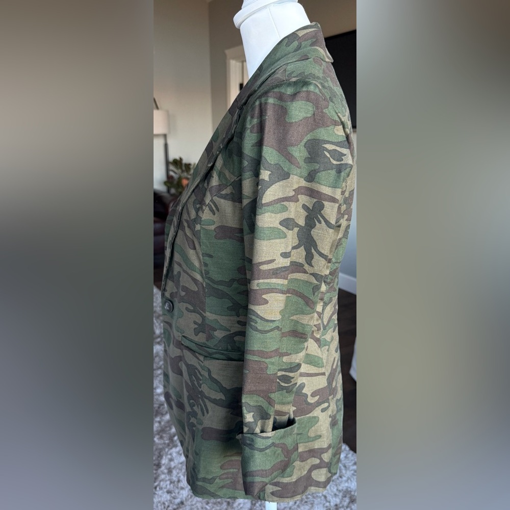 Level 99 SMALL Camouflage Blazer Linen Blend - Picture 2 of 9